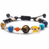 Adjustable Gemstone Solar System Bead Bracelet Unisex