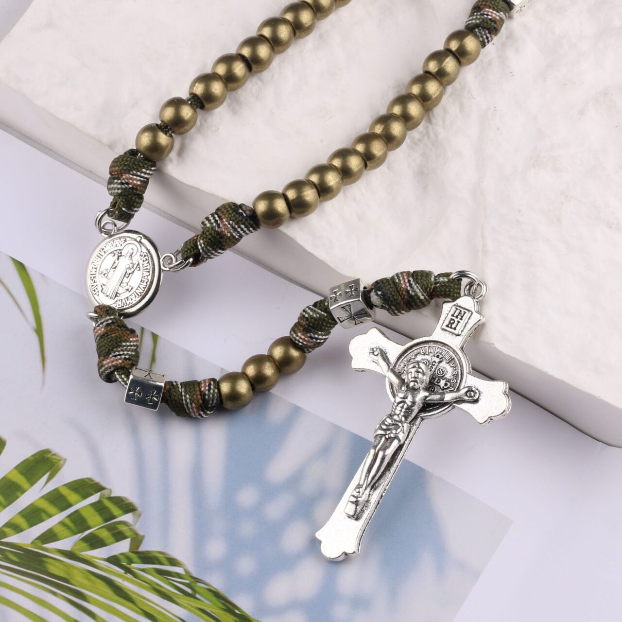 Alloy Bead Chain with Cross Pendant Wholesale