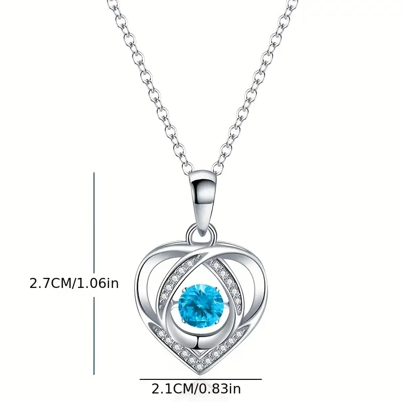 Alloy Chain Zircon Love Pendant Necklace Wholesale - Image 8