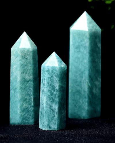 Amazonite Raw Crystal Tower Wand Bulk