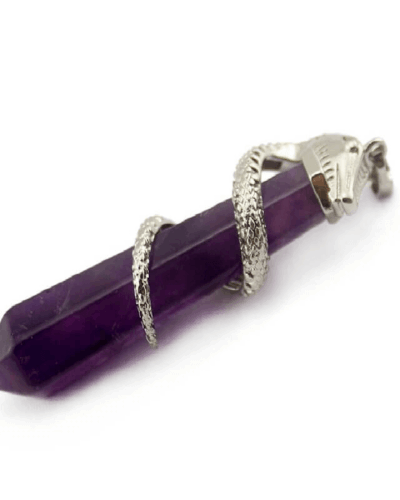 Snake-Wrapped Raw Crystal Point Pendant Bulk