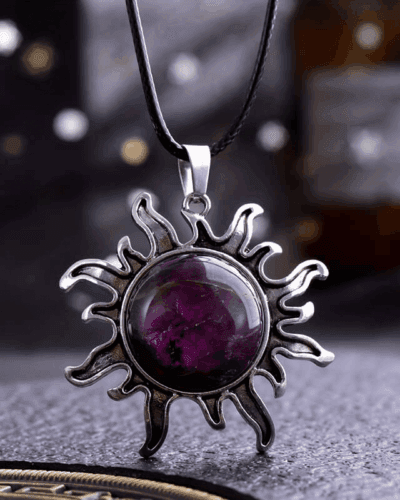 Natural Crystal Wholesale Sun Charm Pendant Necklace