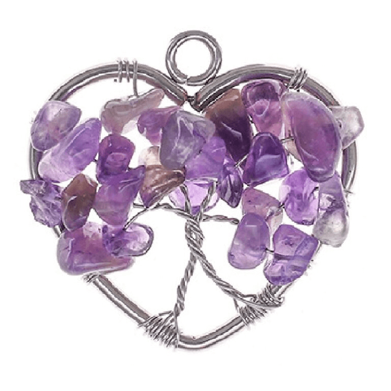 Tree of Life Heart Crystal Chip Stone Pendants Wholesale