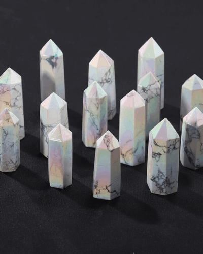Angel Aura Howlite Tower Healing Crystal Bulk