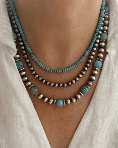 Antique Turquoise Beaded Necklace Jewelry Stackables Wholesale