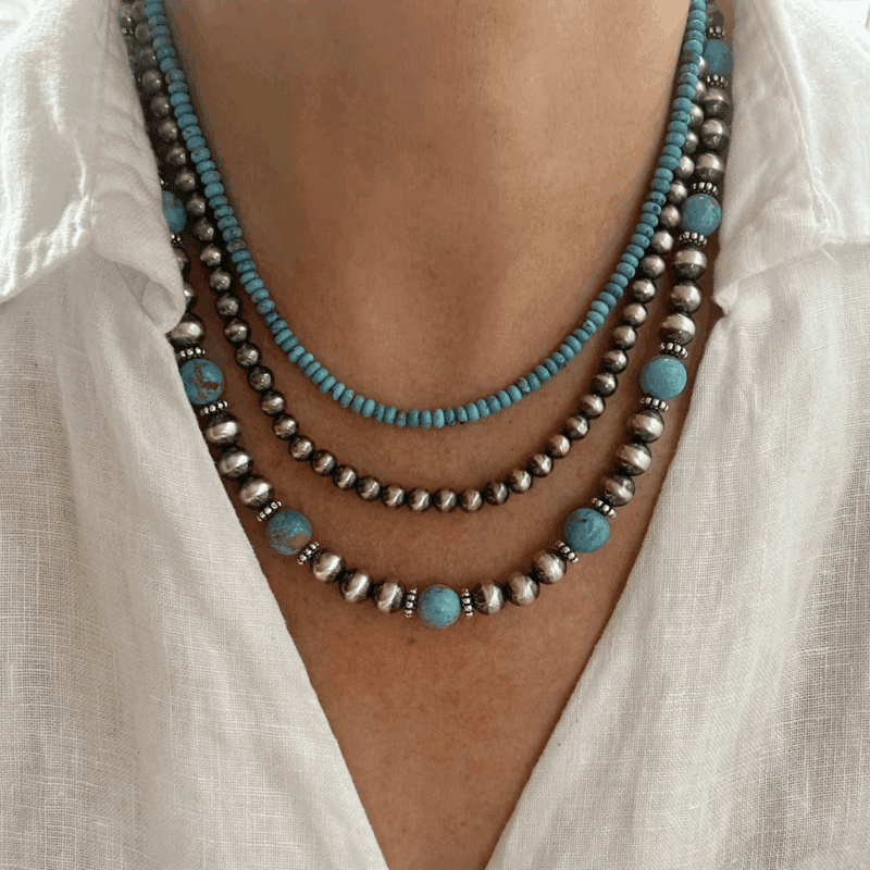 Antique Turquoise Beaded Necklace Jewelry Stackables Wholesale