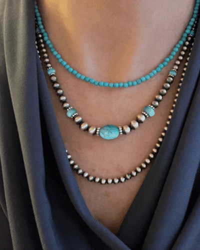 Antique Turquoise Beaded Necklace Jewelry Stackables Wholesale