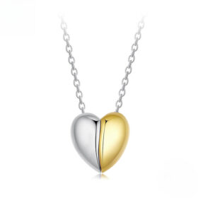 Assorted Colors Gold Plated Heart Necklace Silver SHOW