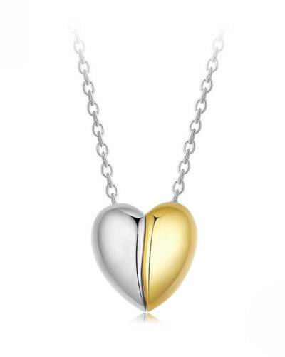 Assorted Colors Gold Plated Heart Necklace Silver SHOW