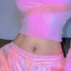 Belly Ring Piercing Jewelry with Heart Shaped Design
