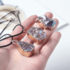 Big Raw Amethyst Pendant Necklaces Wholesale