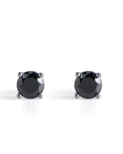 Black Moissanite Earrings Stud with 925 Sterling Silver