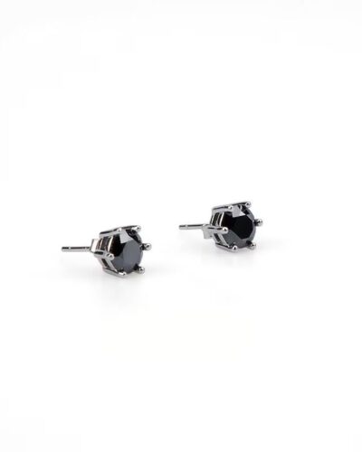 Black Moissanite Earrings Stud with 925 Sterling Silverの別ビュー