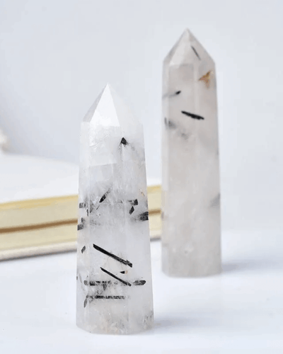 Black Rutilated Quartz Point Tower Wand