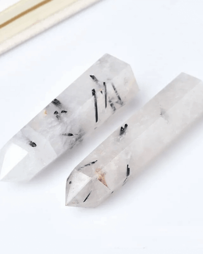 Black Rutilated Quartz Point Tower Wand