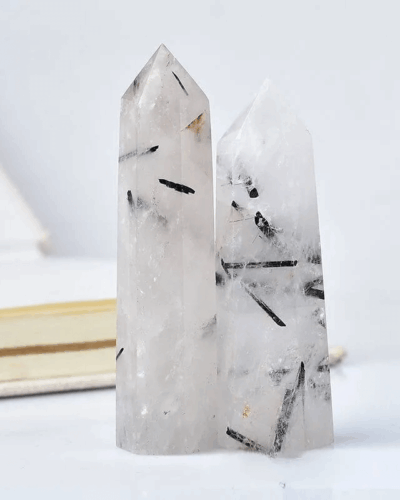 Black Rutilated Quartz Point Tower Wand