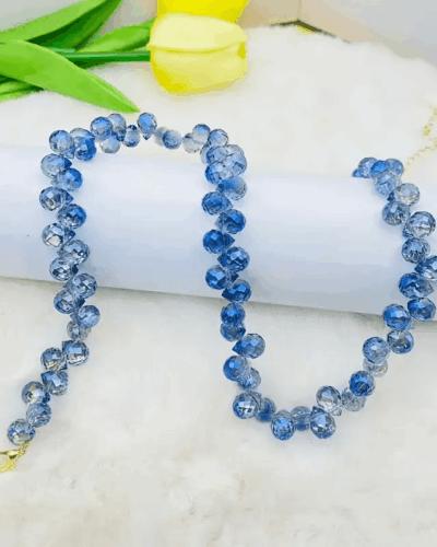 Wholesale Teardrop Faceted Crystal Beaded Necklace DIY
