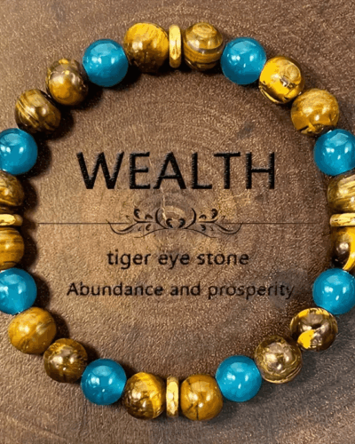 Two-Color Tiger Eye Stone Men's Bracelet for Wealth