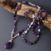 Bohemian Natural Amethyst Crystal Necklace Wholesale