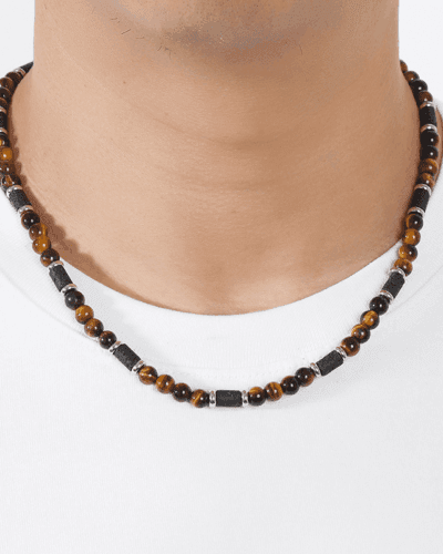Bohemian Natural Tiger Eye Stone Beaded Necklace Wholesale