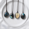 Polished Natural Labradorite Pendant Necklace Unisex