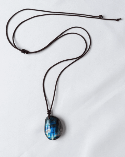 Boho Style Adjustable Labradorite Crystal Necklace