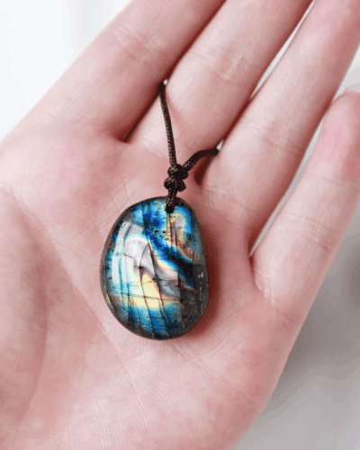 Boho Style Adjustable Labradorite Crystal Necklace