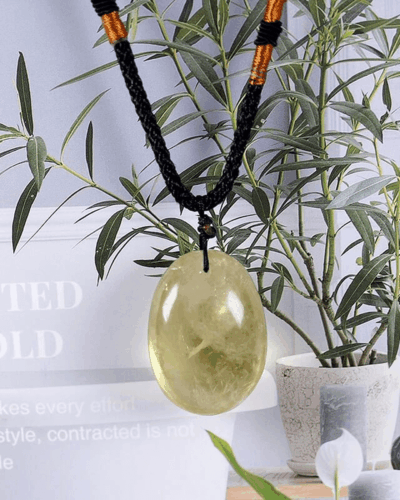 Brazil Citrine Quartz Pendant Woven Necklaces Bulk