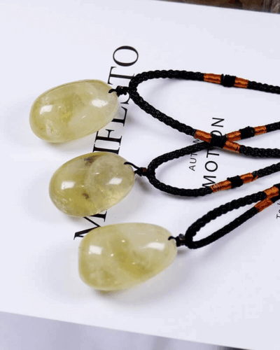 Brazil Citrine Quartz Pendant Woven Necklaces Bulk
