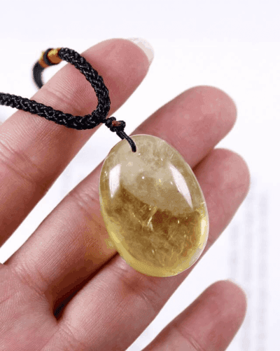 Brazil Citrine Quartz Pendant Woven Necklaces Bulk