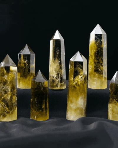 Brazil Yellow Citrine Tower Raw Stone Crystal
