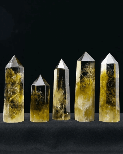 Brazil Yellow Citrine Tower Raw Stone Crystal