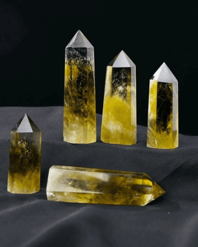 Brazil Yellow Citrine Tower Raw Stone Crystal