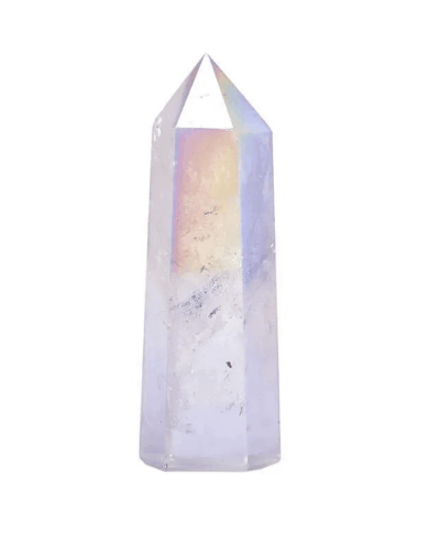 Bulk Rainbow Aura Electroplating White Crystal Tower