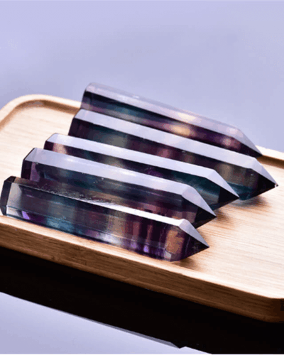 Bulk Single-Pointed Rainbow Fluorite Tower