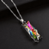 Bulk Square Branch Wrapped Colorful Crystal Pendant Necklace