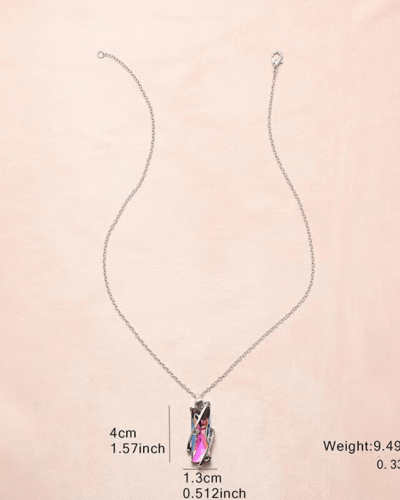 Bulk Square Branch Wrapped Colorful Crystal Pendant Necklace
