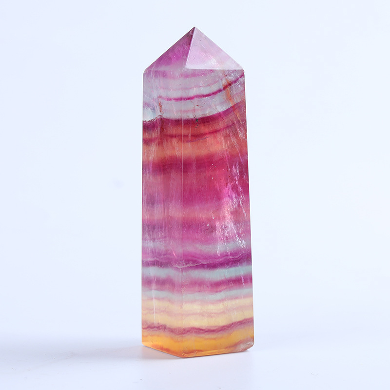 Candy Color Watermelon Fluorite Crystal Tower Home Decor