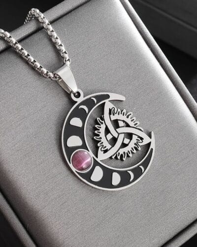 Celtic Knot Pendant Stainless Steel Mens Necklace 2