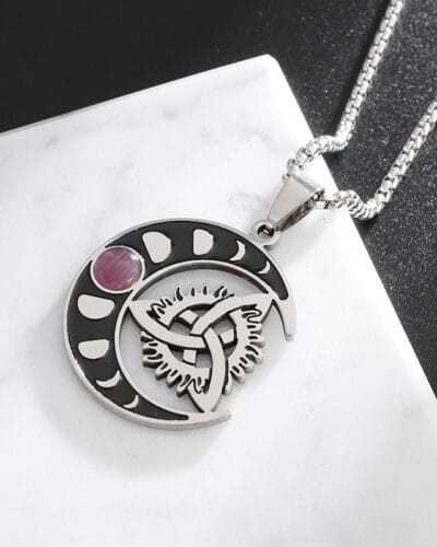 Celtic Knot Pendant Stainless Steel Mens Necklace 3