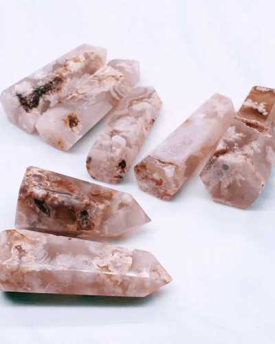 Cherry Blossom Agate Crystal Point Tower Wholesale