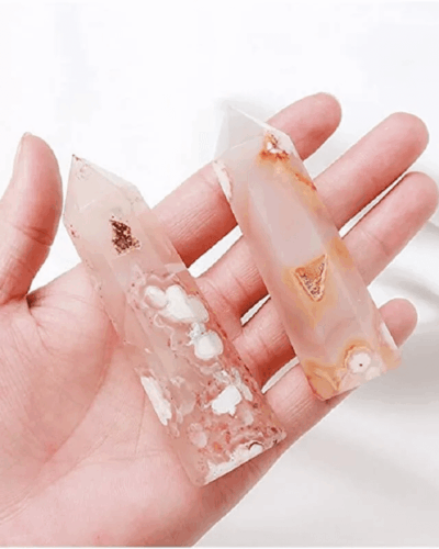 Cherry Blossom Agate Crystal Point Tower Wholesale