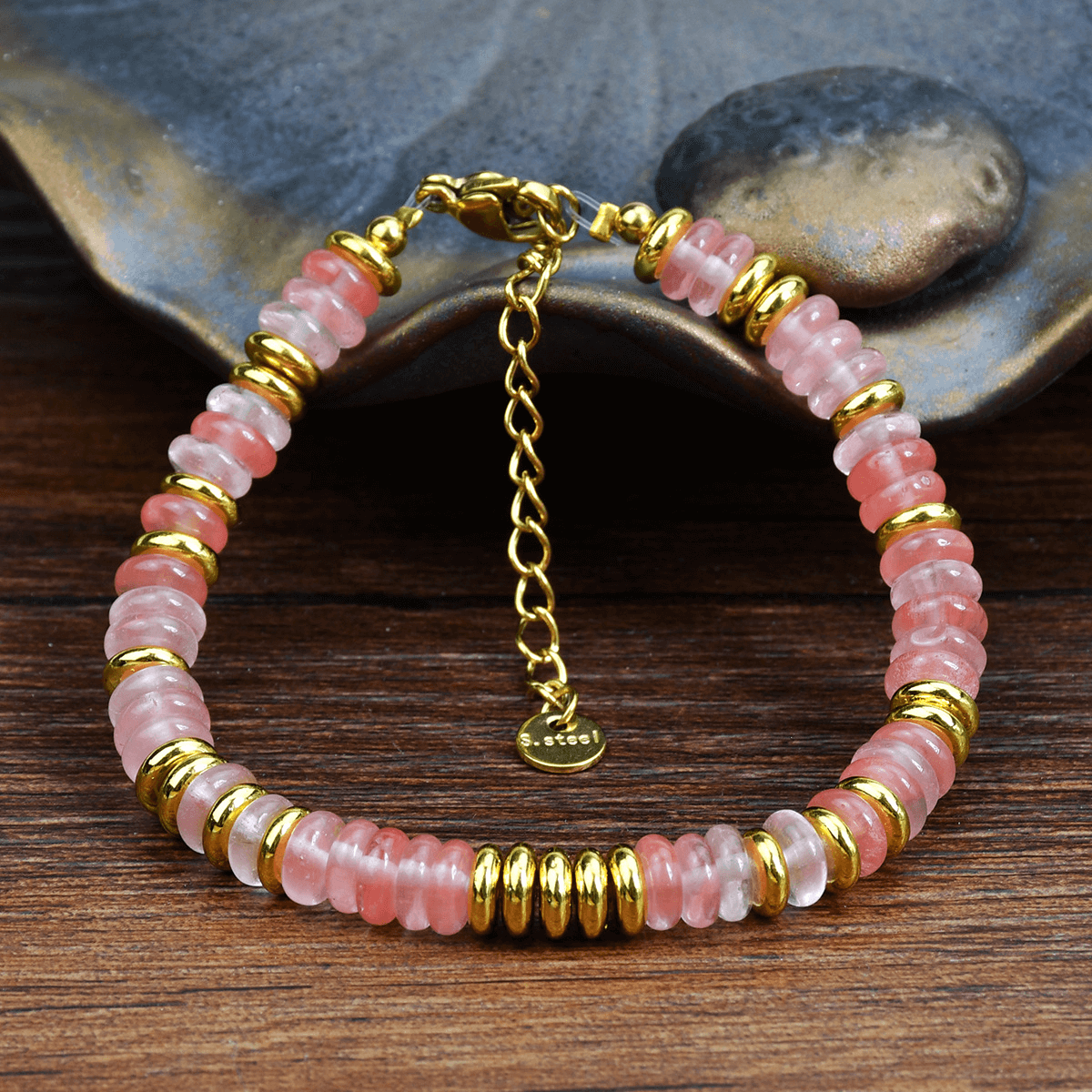 Semi-Precious Gemstone Colorful Beaded Bracelet