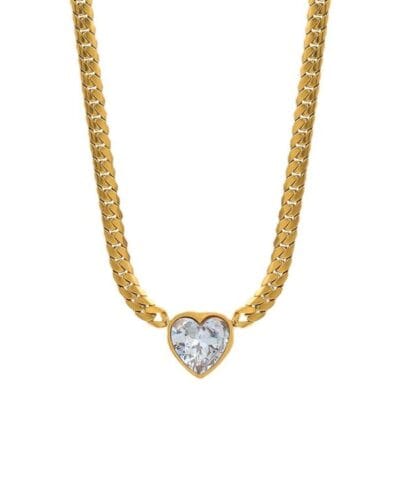 Chic 18k Gold Plated Stainless Steel Heart Pendant NecklaceBracelet 6