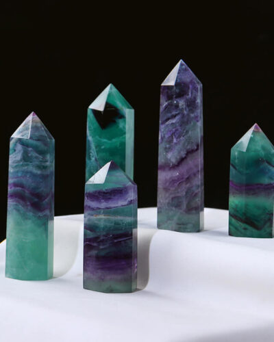 Chunky Green Purple Rainbow Fluorite Tower Wholesale