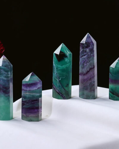Chunky Green Purple Rainbow Fluorite Tower Wholesale