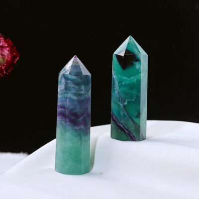 Chunky Green Purple Rainbow Fluorite Tower Wholesale