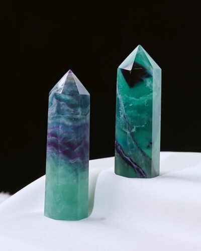 Chunky Green Purple Rainbow Fluorite Tower Wholesale