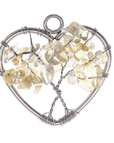 Tree of Life Heart Crystal Chip Stone Pendants Wholesale
