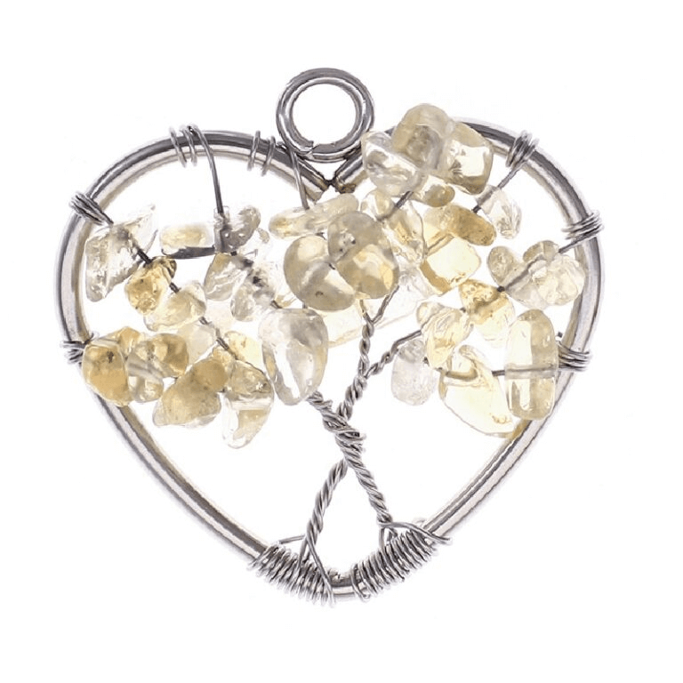 Tree of Life Heart Crystal Chip Stone Pendants Wholesale